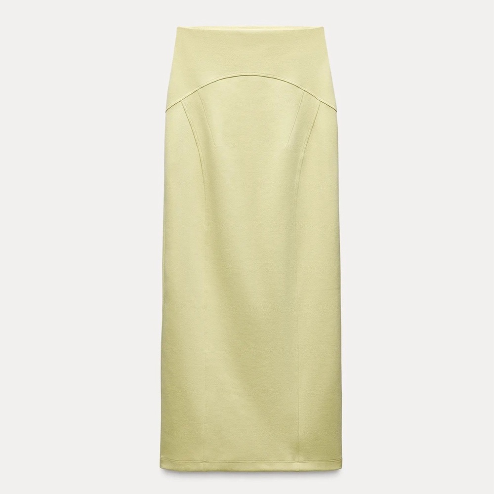 Zara Light Tan Pencil Skirt with matching top both Size Medium